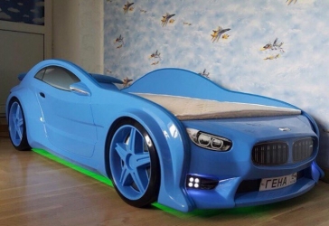 кровать (3d) evo бмв синий